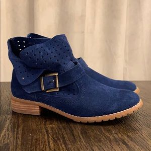 Royal blue slouch ankle boots